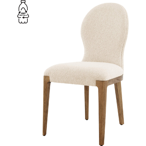 Eldoris Dining Chair in Palladian Beige Fabric & Wood (Set of 2)